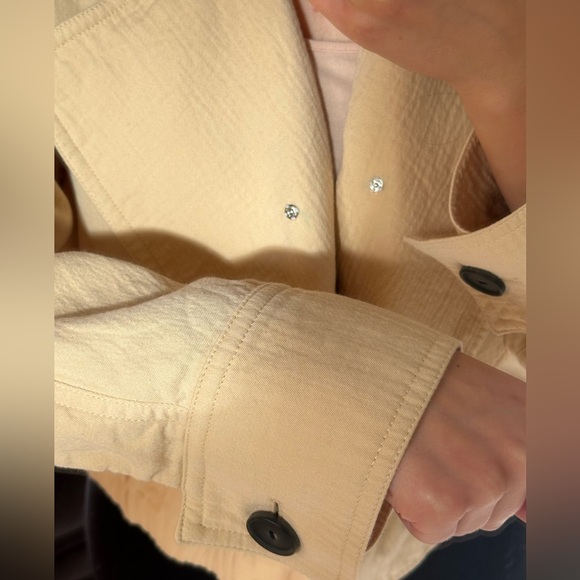 VINCE Pale Peach Cropped Blazer 100% Cotton Size L - Picture 10 of 15